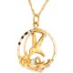 Hummingbird and Gold Rose Pendant - by Landstrom's